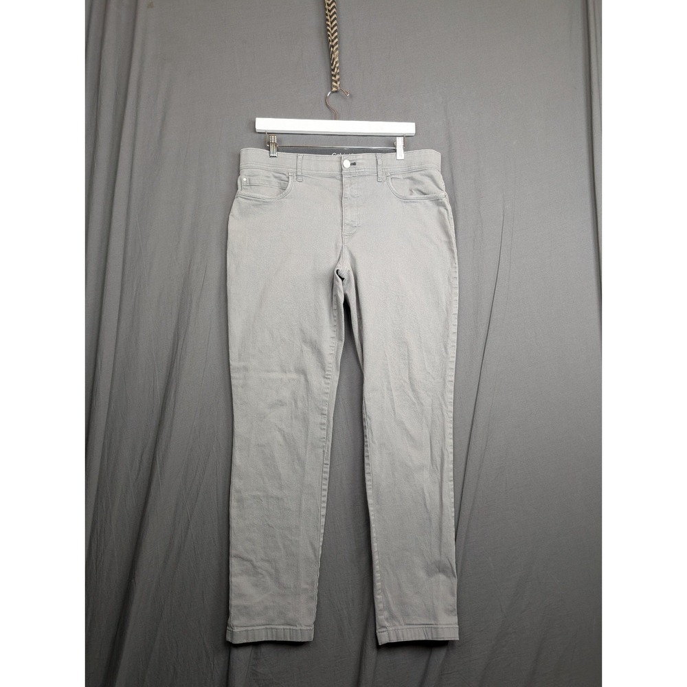 Calvin Klein Jeans Men's Gray Straight Denim Regular Fit 5-Pocket 34x32